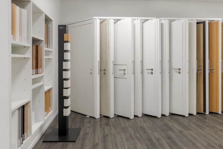 Türenselektion im Showroom